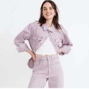 Madewell Oversized Trucker Demin Jacket, Provence Grape Small